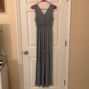 Pink Rose dusty teal pant romper size M